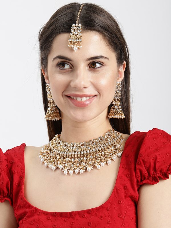 06a8eb86 4dd3 4785 b1e2 9bbafa0b469d1555485505738 Zaveri Pearls Gold Toned Traditional Kundan Pearls Studded 6