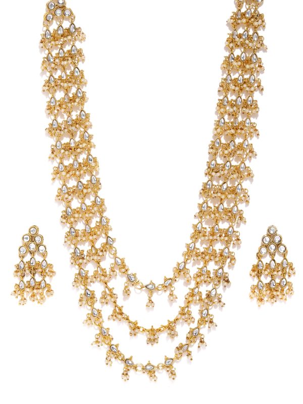 5a75f3a4 584f 4432 a713 58a994ea5dab1572855825435 Zaveri Pearls Gold Toned White Kundan Pearl Studded Multi 2